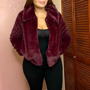 Fuzzy jacket with pockets
